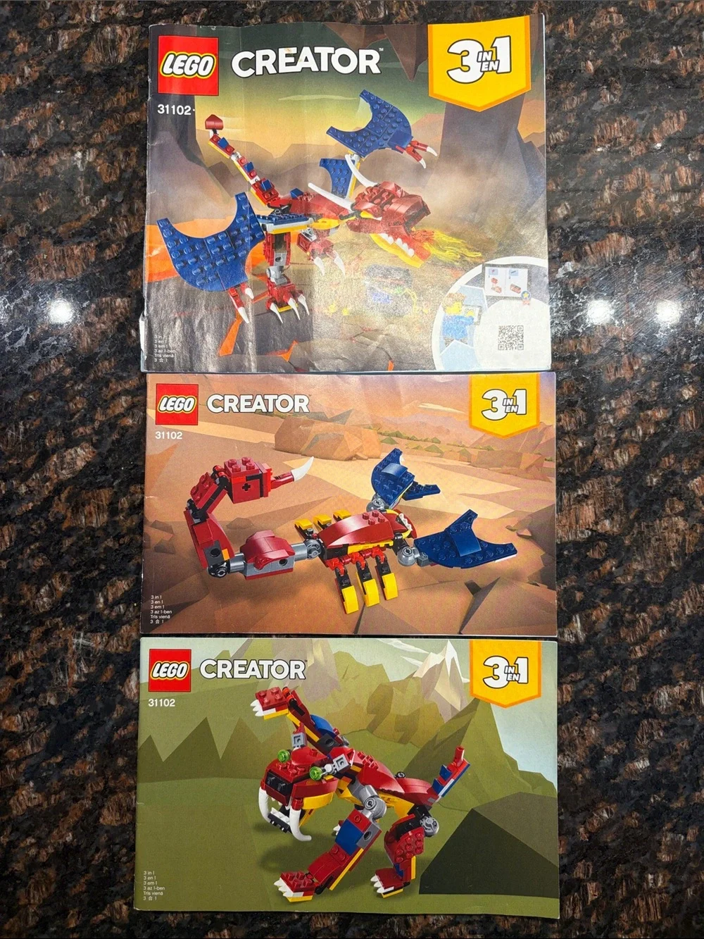 Lego Creator Fire Dragon 3 in 1 Building Set #31102, 234 Pieces Ages 7+